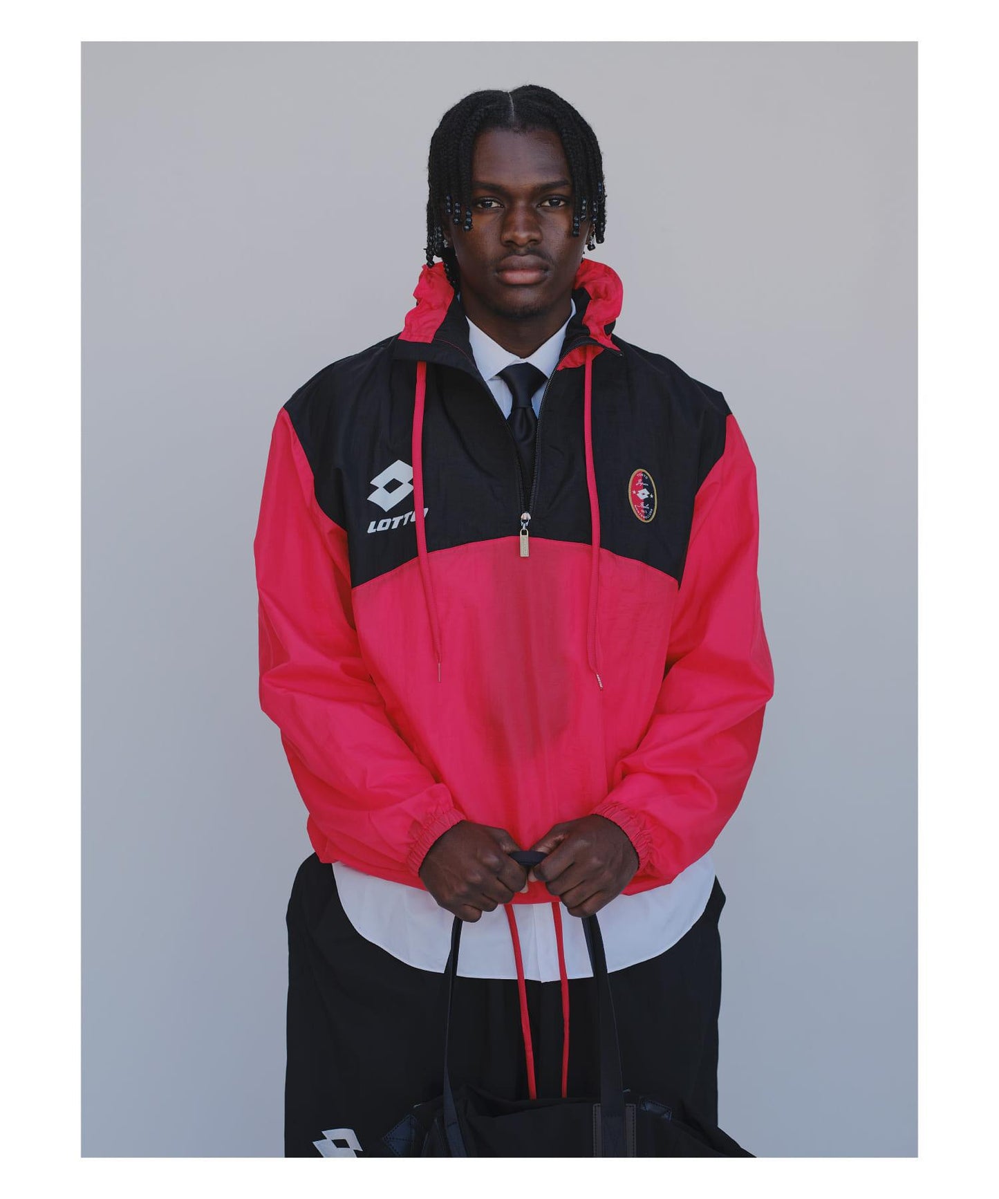 LOTTO 拼色 半開拉鍊 夾克外套