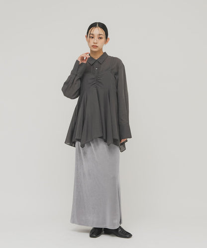 不規則下襬 胸衣套裝 襯衫