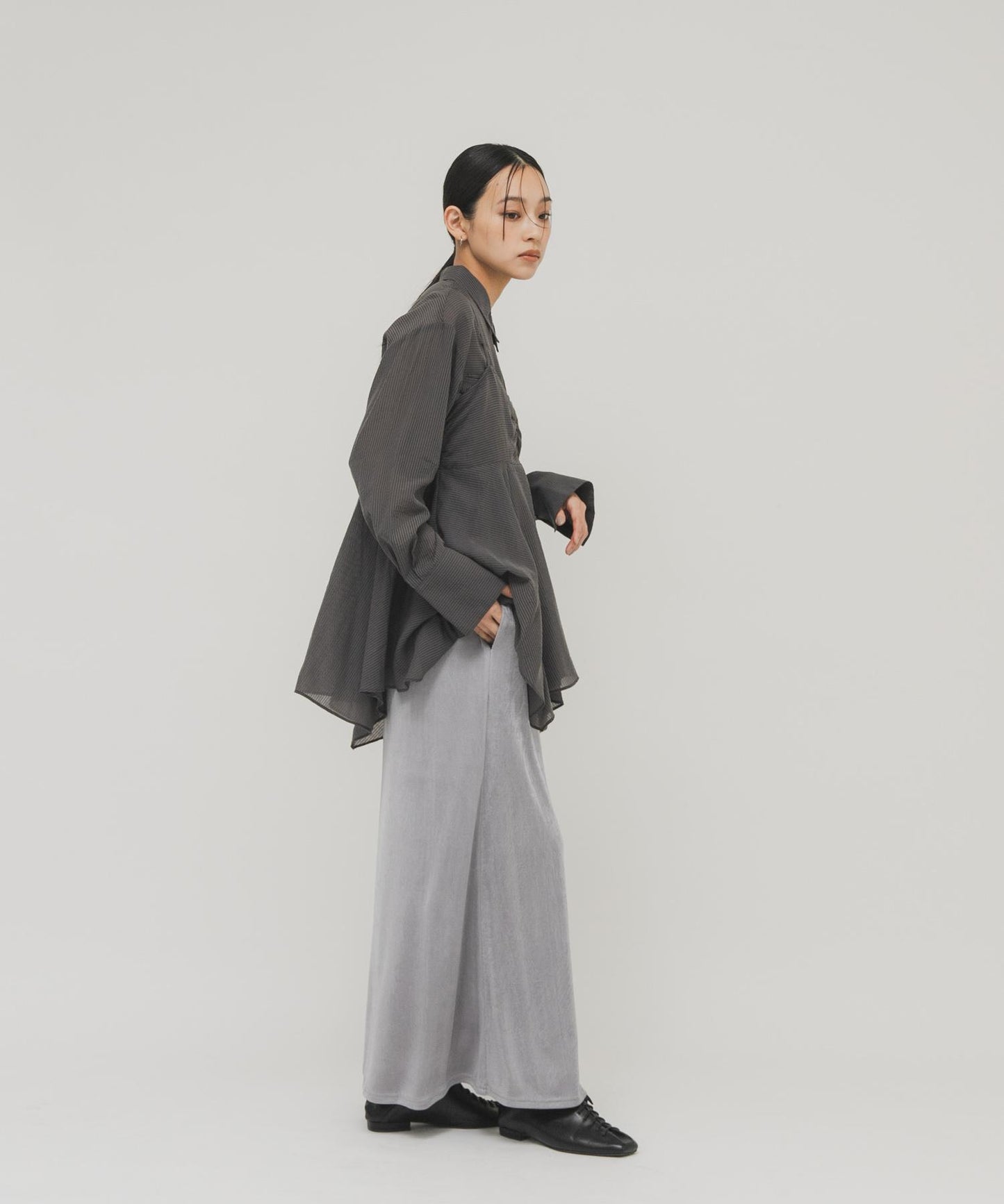 不規則下襬 胸衣套裝 襯衫