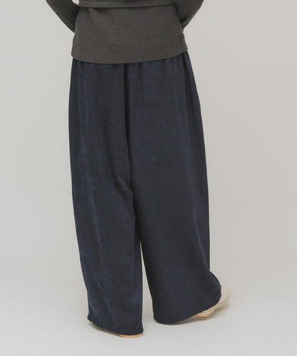 桃皮絨 闊腿褲