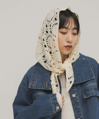 三角鉤編圍巾