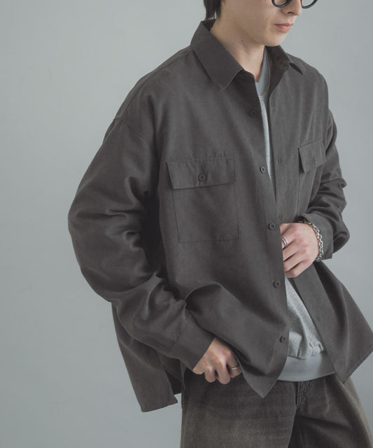F/S 雙口袋長袖襯衫