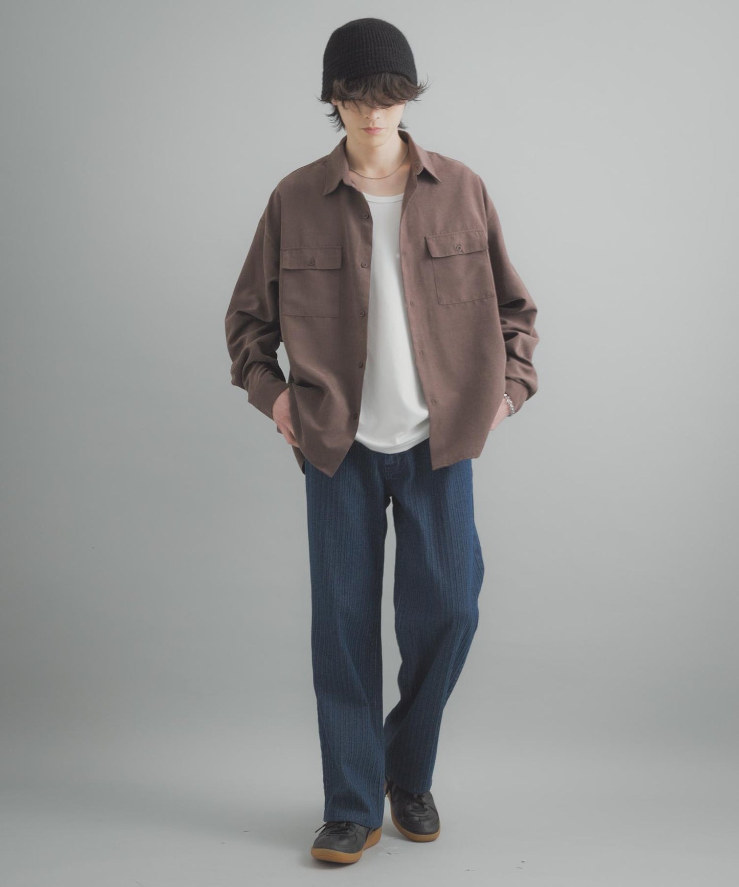 提花直筒牛仔褲