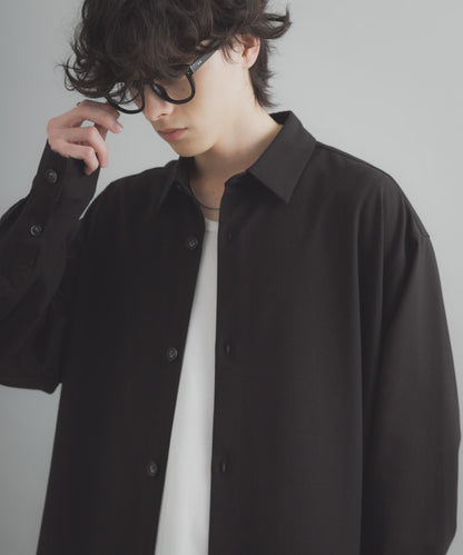 易打理 寬鬆 翻領 襯衫