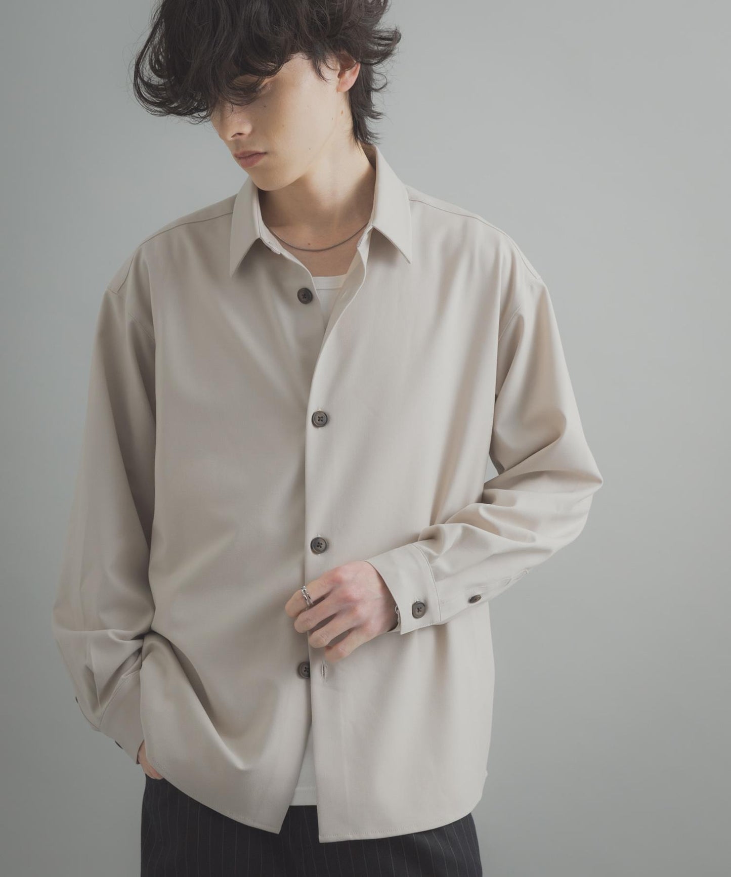 易打理 寬鬆 翻領 襯衫