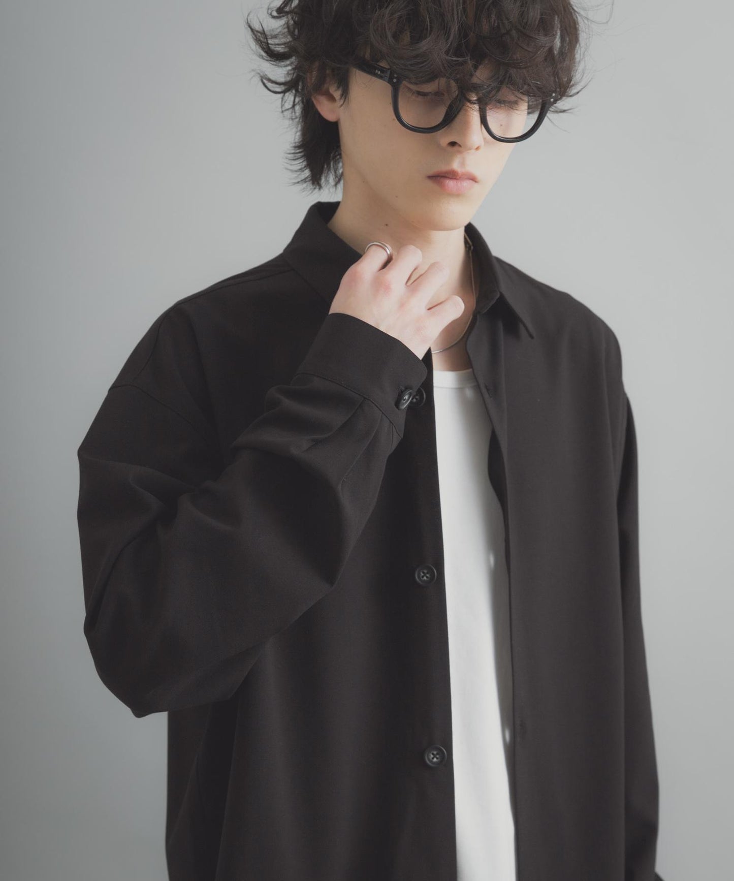 易打理 寬鬆 翻領 襯衫