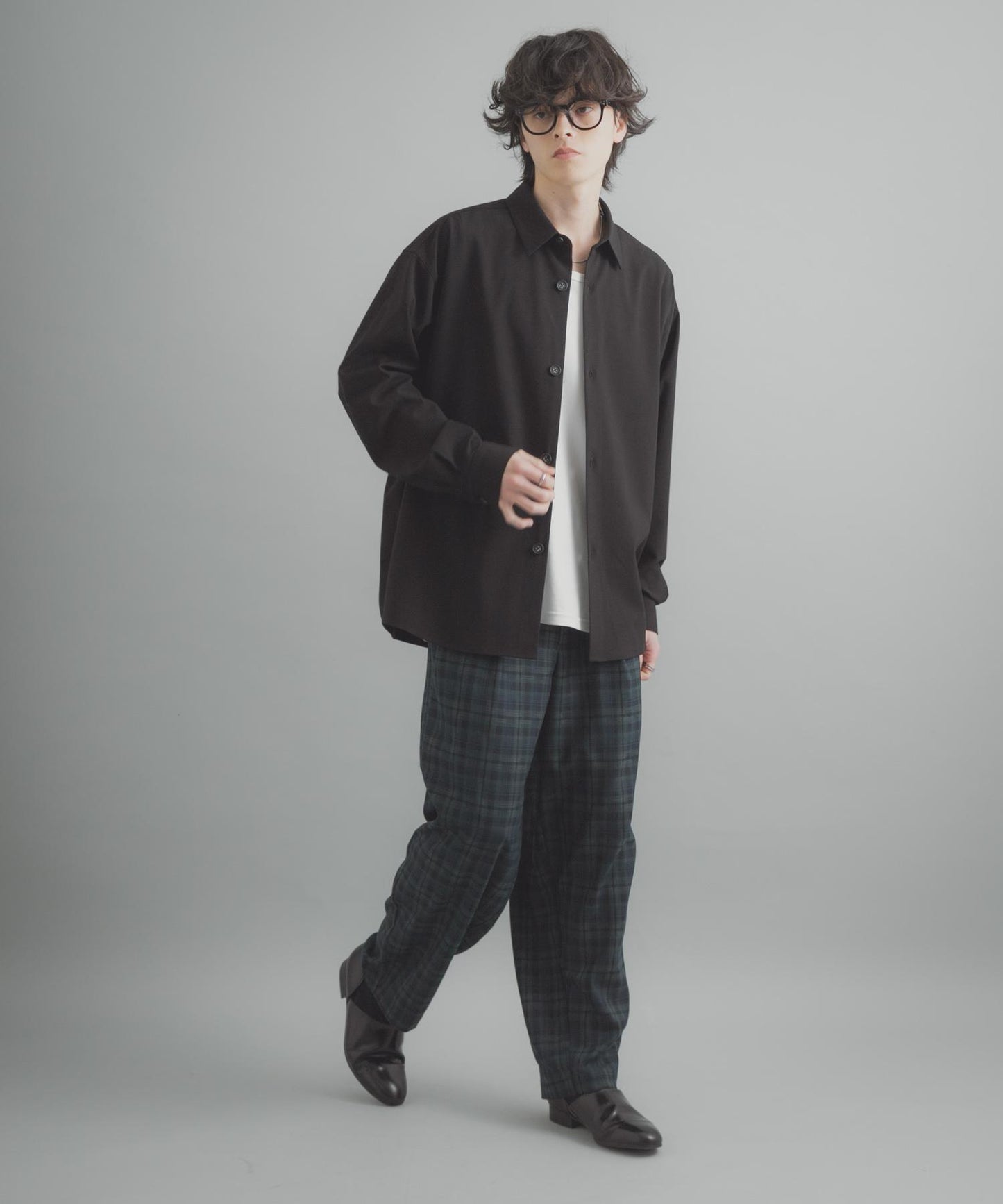 易打理 寬鬆 翻領 襯衫