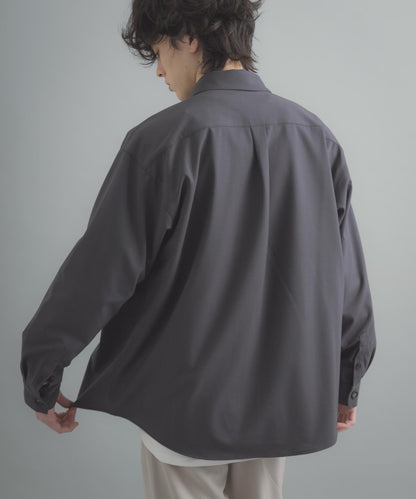 易打理 寬鬆 翻領 襯衫