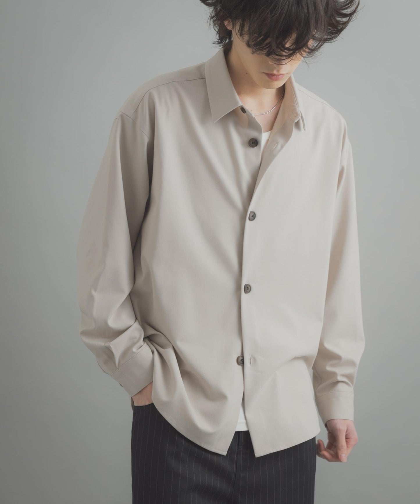 易打理 寬鬆 翻領 襯衫