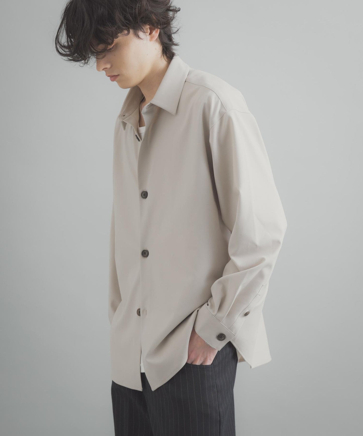 易打理 寬鬆 翻領 襯衫