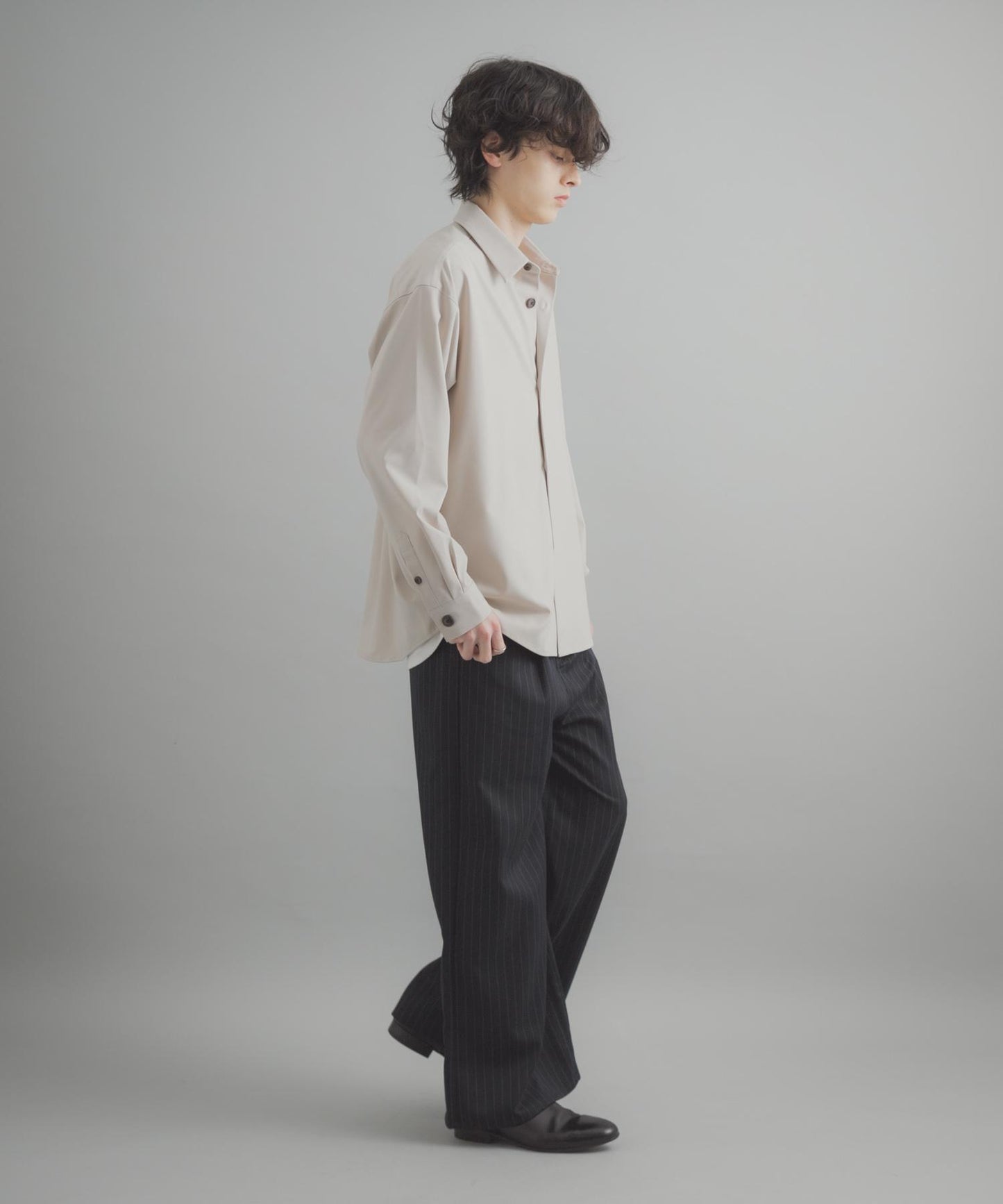 易打理 寬鬆 翻領 襯衫