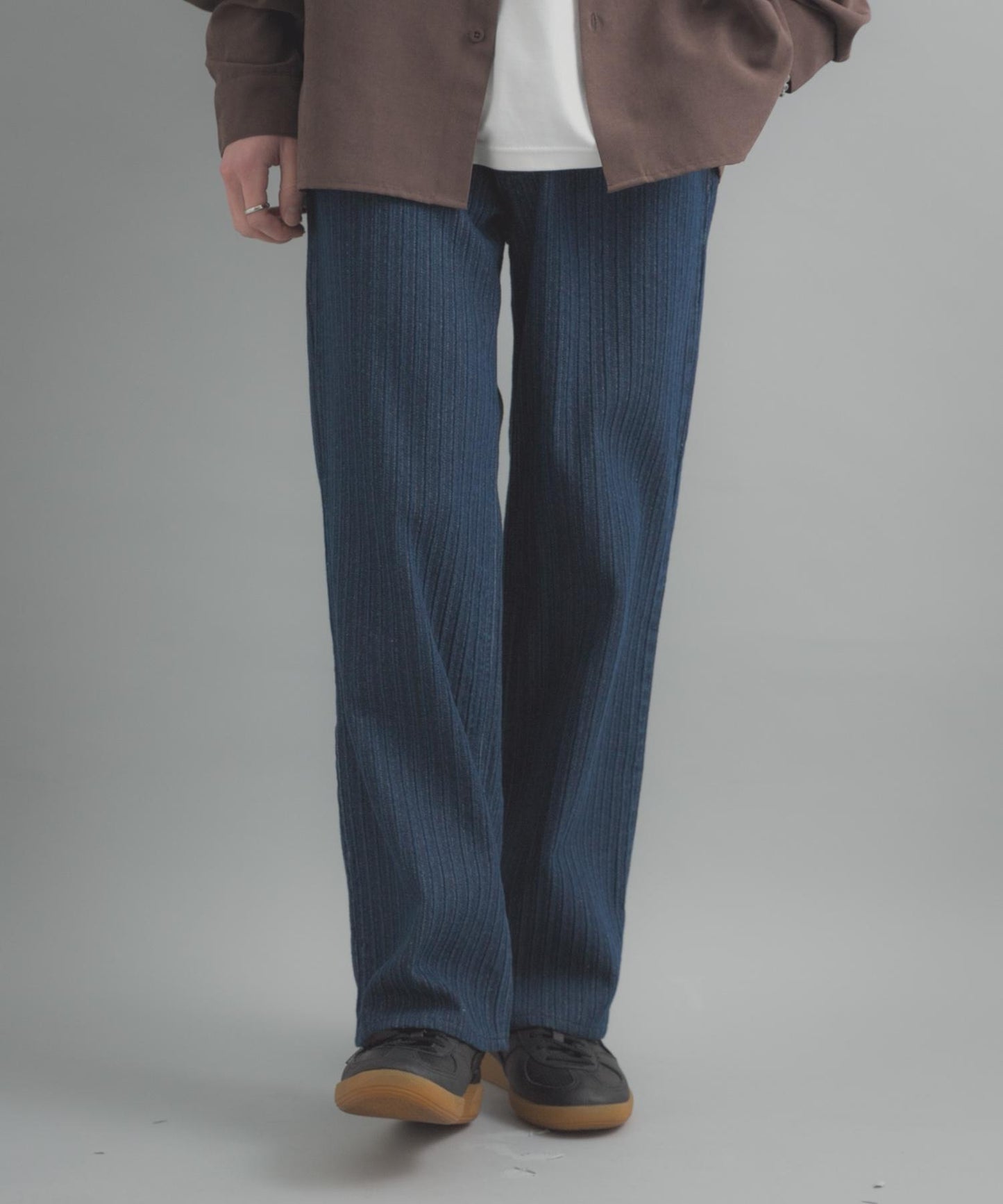 提花直筒牛仔褲