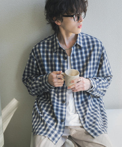 易打理 寬鬆 翻領 襯衫