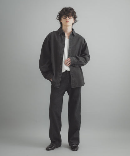 提花直筒牛仔褲