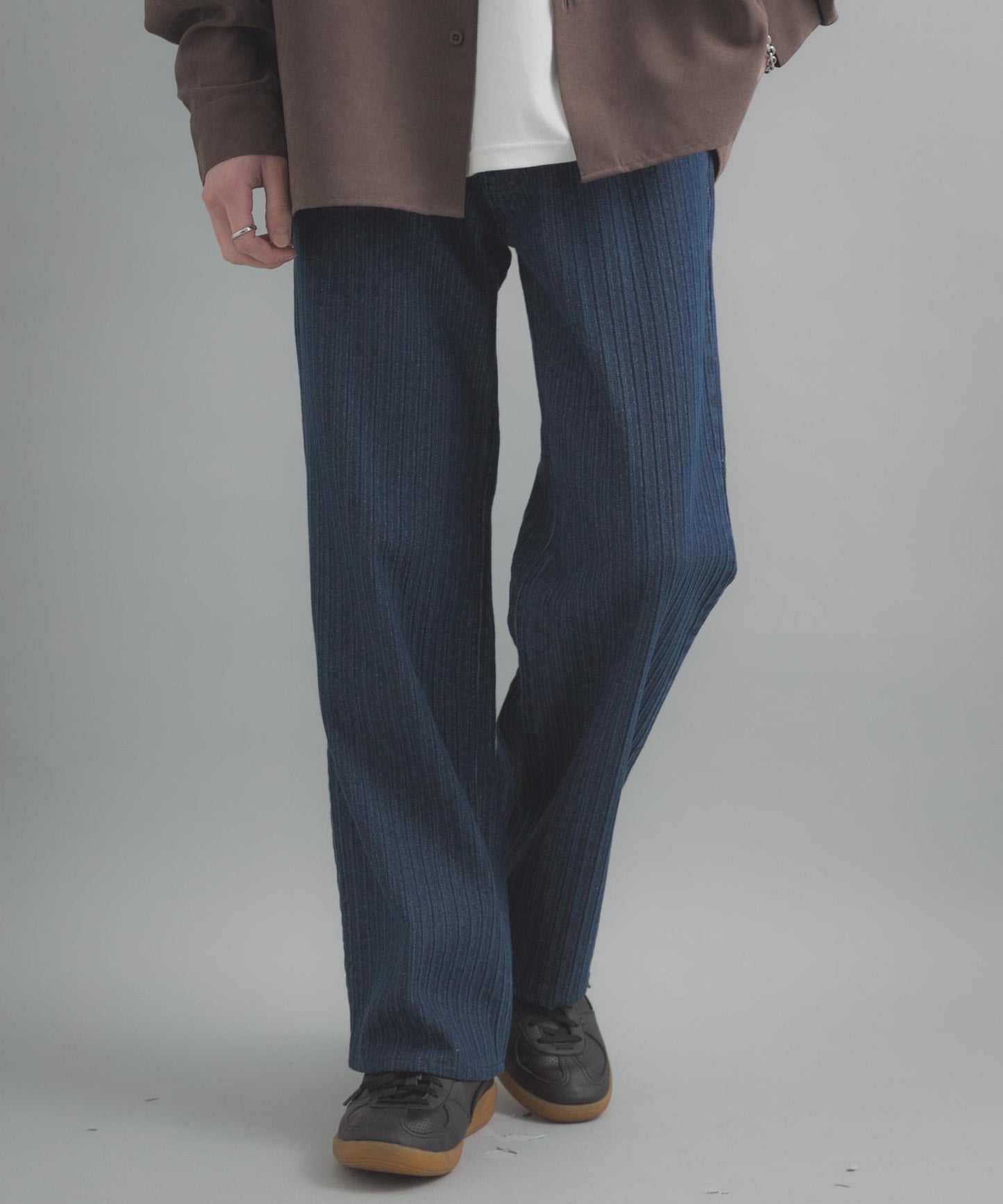 提花直筒牛仔褲