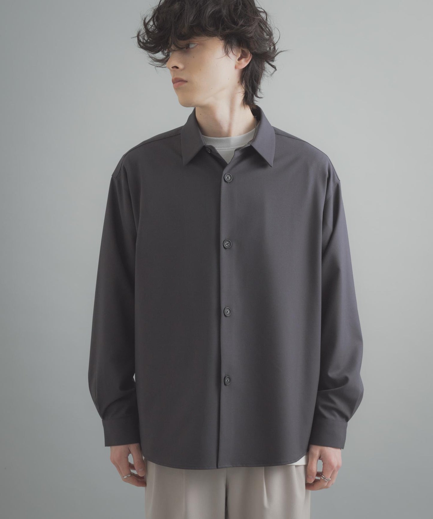 易打理 寬鬆 翻領 襯衫