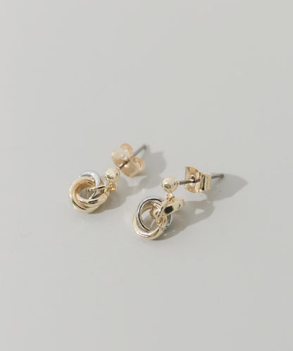 疊層圓環小巧耳環