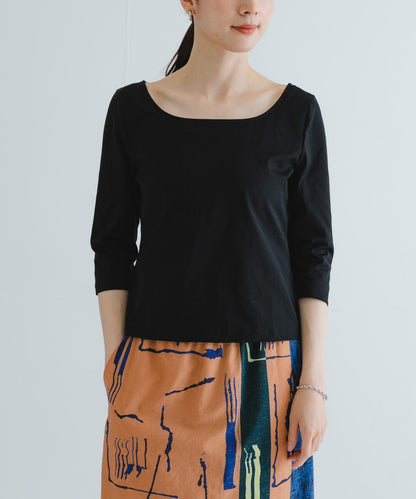 AMOMENTO SCOOP NECK SHORT SLEEVE T-SHIRTS