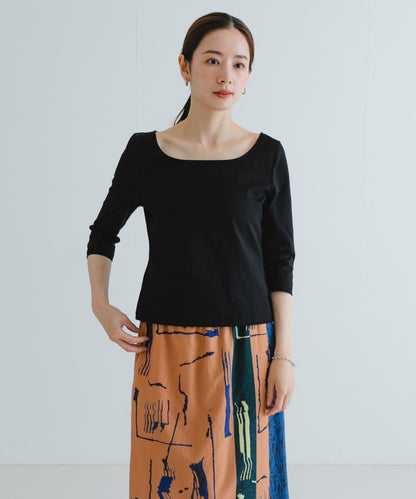 AMOMENTO SCOOP NECK SHORT SLEEVE T-SHIRTS