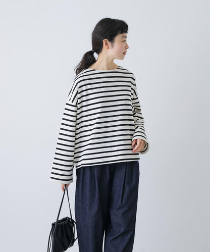 純棉船領條紋T恤