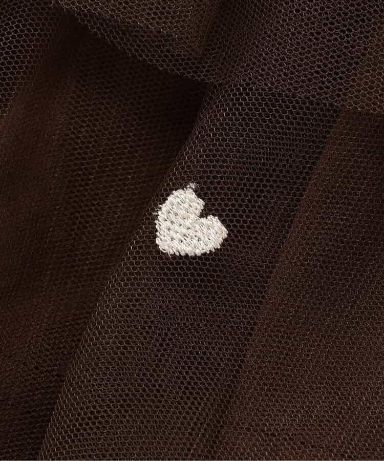 ハート総柄刺繍チュールスカート