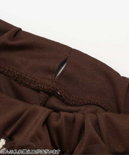 ハート総柄刺繍チュールスカート