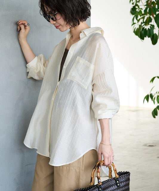 シアーワッシャービッグロングスリーブシャツ【限定展開】