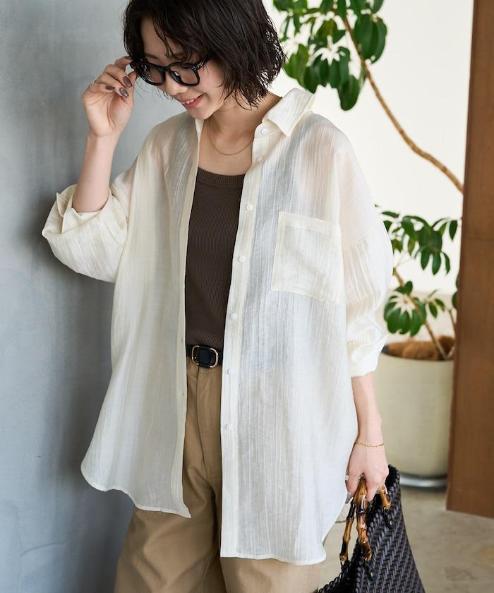 シアーワッシャービッグロングスリーブシャツ【限定展開】