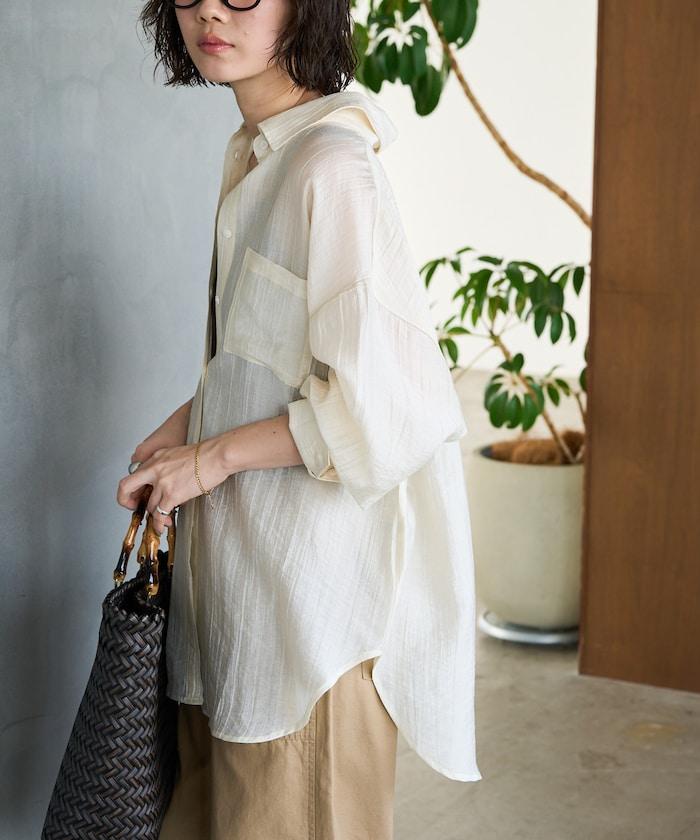 シアーワッシャービッグロングスリーブシャツ【限定展開】