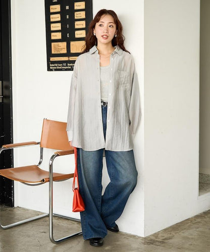 シアーワッシャービッグロングスリーブシャツ【限定展開】