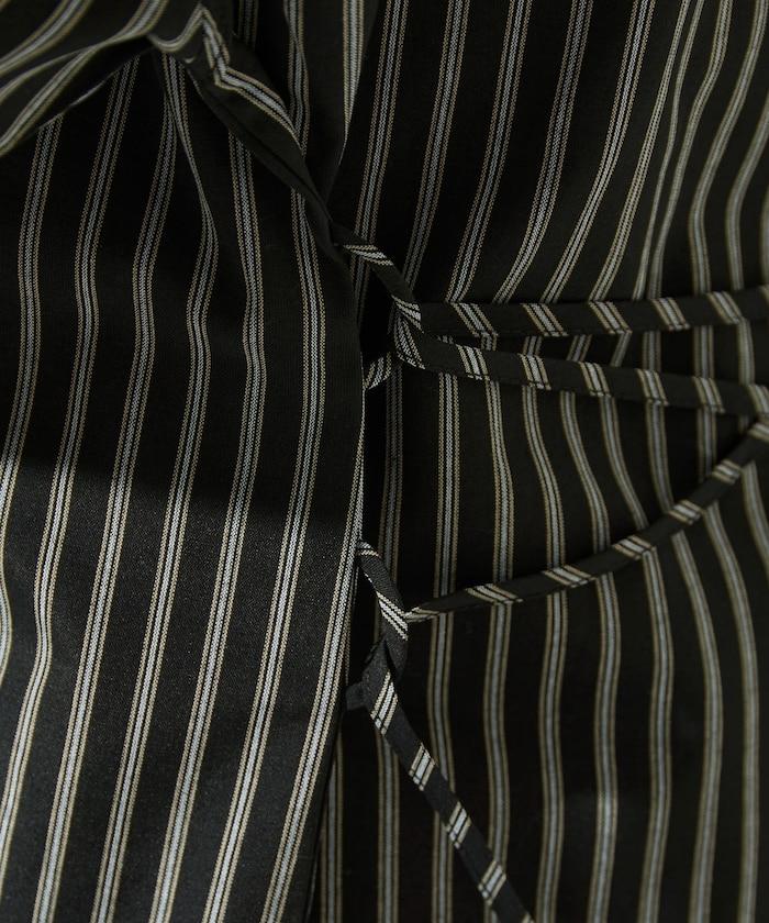 ストライプバックレースアップシャツ【限定展開】