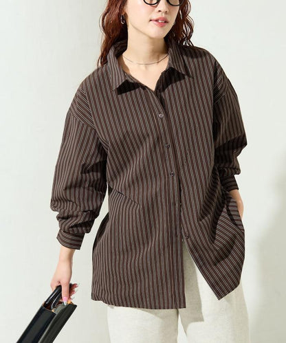 ストライプバックレースアップシャツ【限定展開】