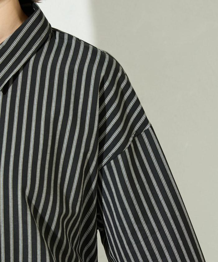 ストライプバックレースアップシャツ【限定展開】