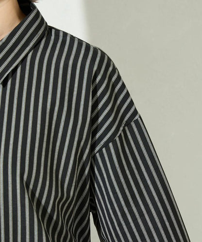 ストライプバックレースアップシャツ【限定展開】