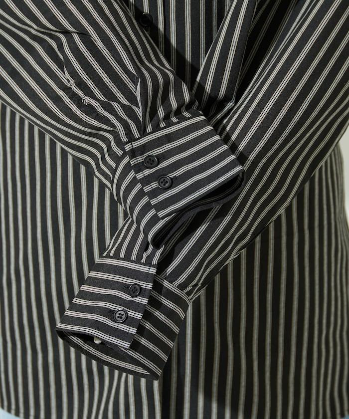 ストライプバックレースアップシャツ【限定展開】