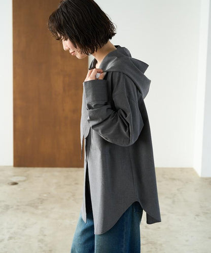 タイ付きフーディービッグシャツ【限定展開】