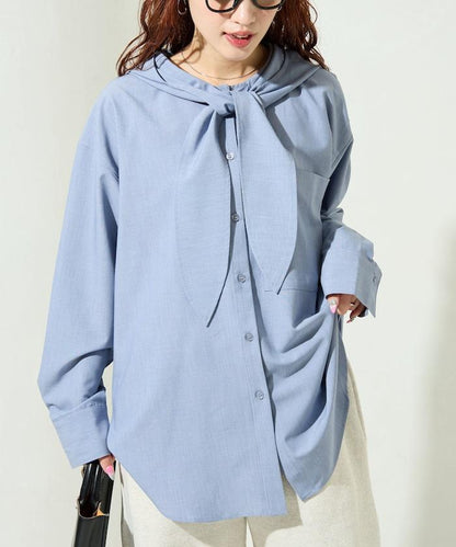 タイ付きフーディービッグシャツ【限定展開】