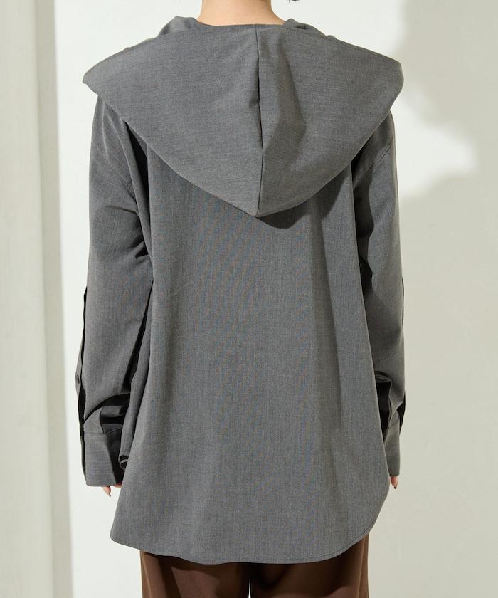 タイ付きフーディービッグシャツ【限定展開】