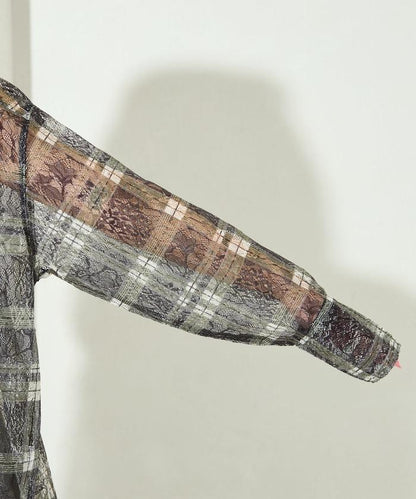 レースチェックプリントオーバーシャツ(セットアップ対応)【限定展開】