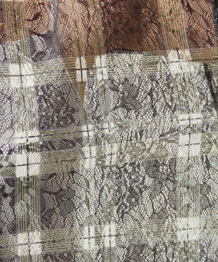 レースチェックプリントオーバーシャツ(セットアップ対応)【限定展開】