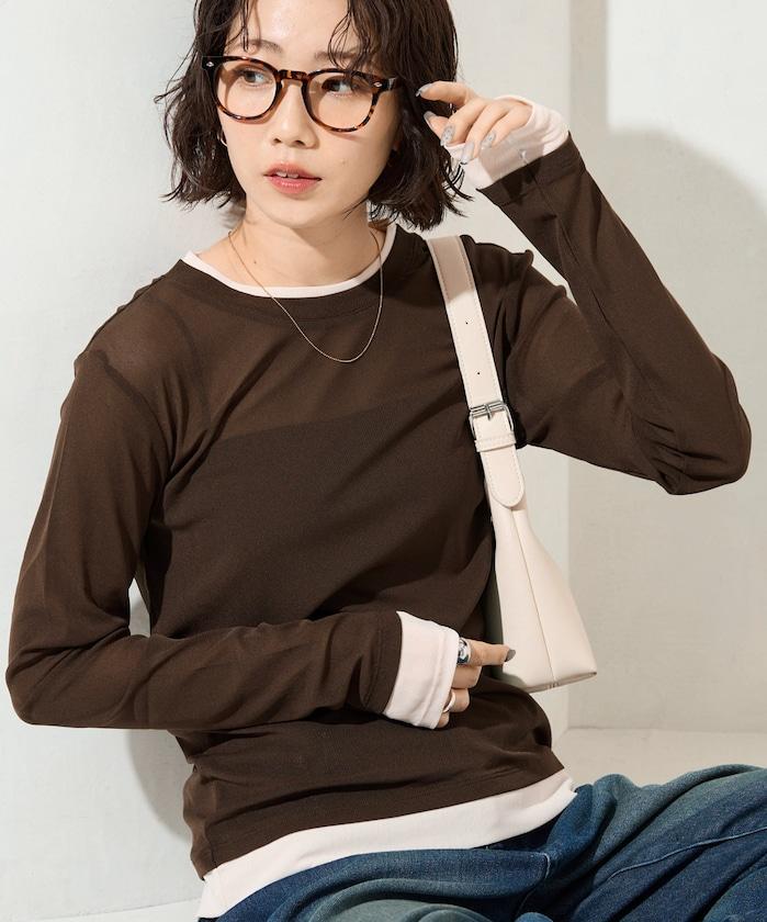 レイヤード風パワーメッシュシアープルオーバー【限定展開】