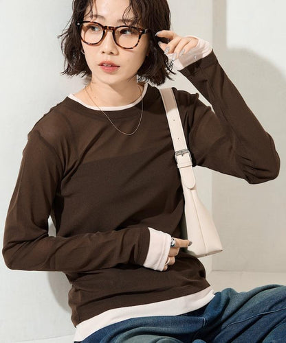 レイヤード風パワーメッシュシアープルオーバー【限定展開】