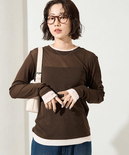 レイヤード風パワーメッシュシアープルオーバー【限定展開】