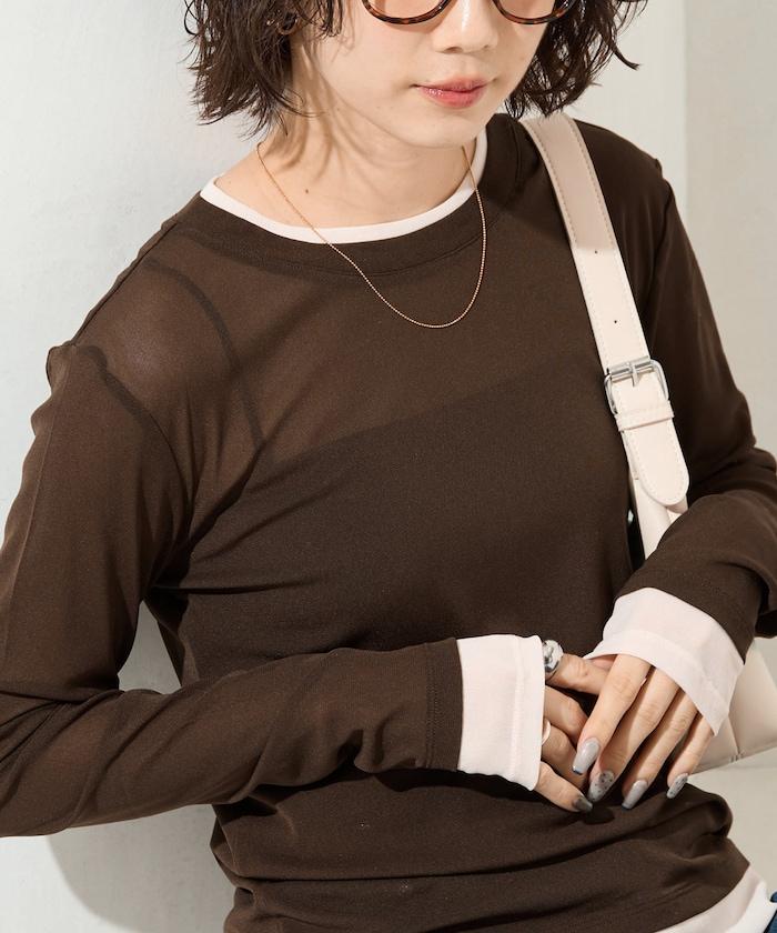 レイヤード風パワーメッシュシアープルオーバー【限定展開】