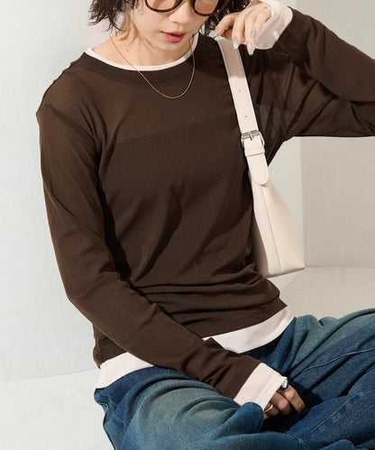 レイヤード風パワーメッシュシアープルオーバー【限定展開】