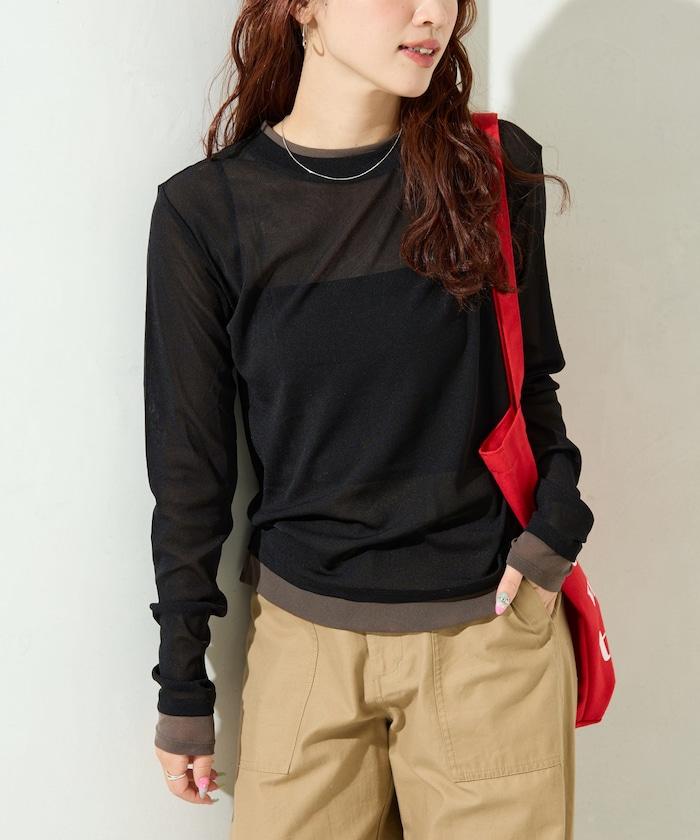 レイヤード風パワーメッシュシアープルオーバー【限定展開】