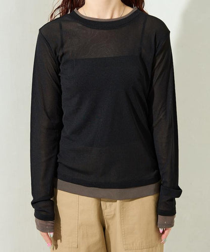 レイヤード風パワーメッシュシアープルオーバー【限定展開】