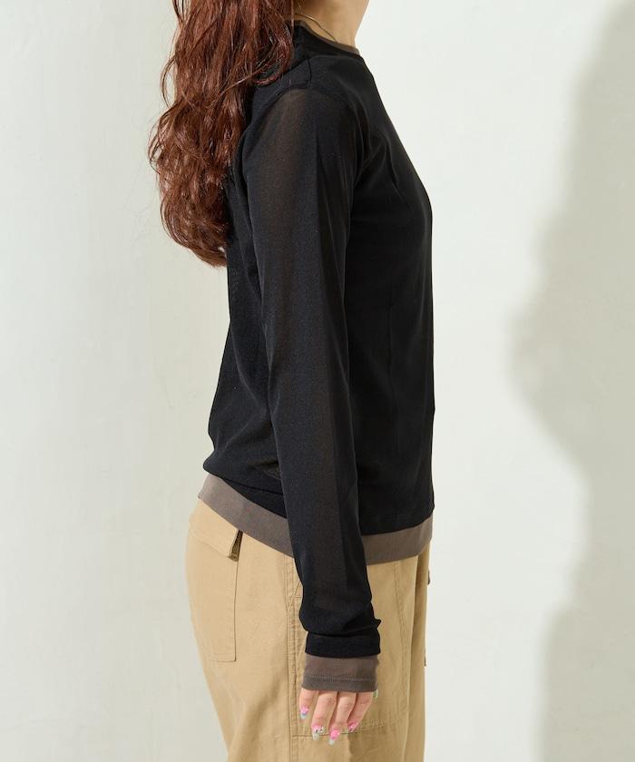 レイヤード風パワーメッシュシアープルオーバー【限定展開】