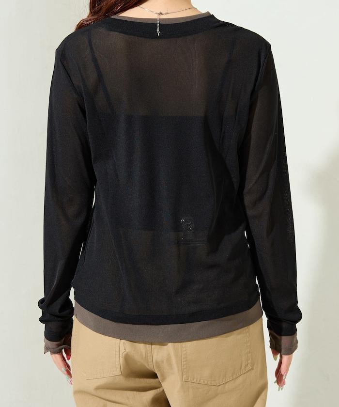 レイヤード風パワーメッシュシアープルオーバー【限定展開】