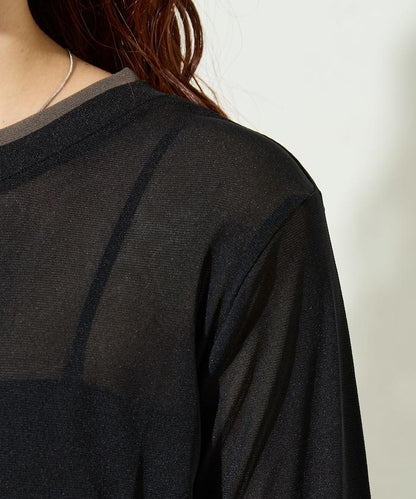 レイヤード風パワーメッシュシアープルオーバー【限定展開】